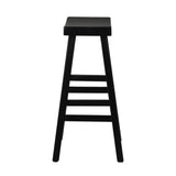 Oikiture Bar Stools Wooden Counter Chairs Black