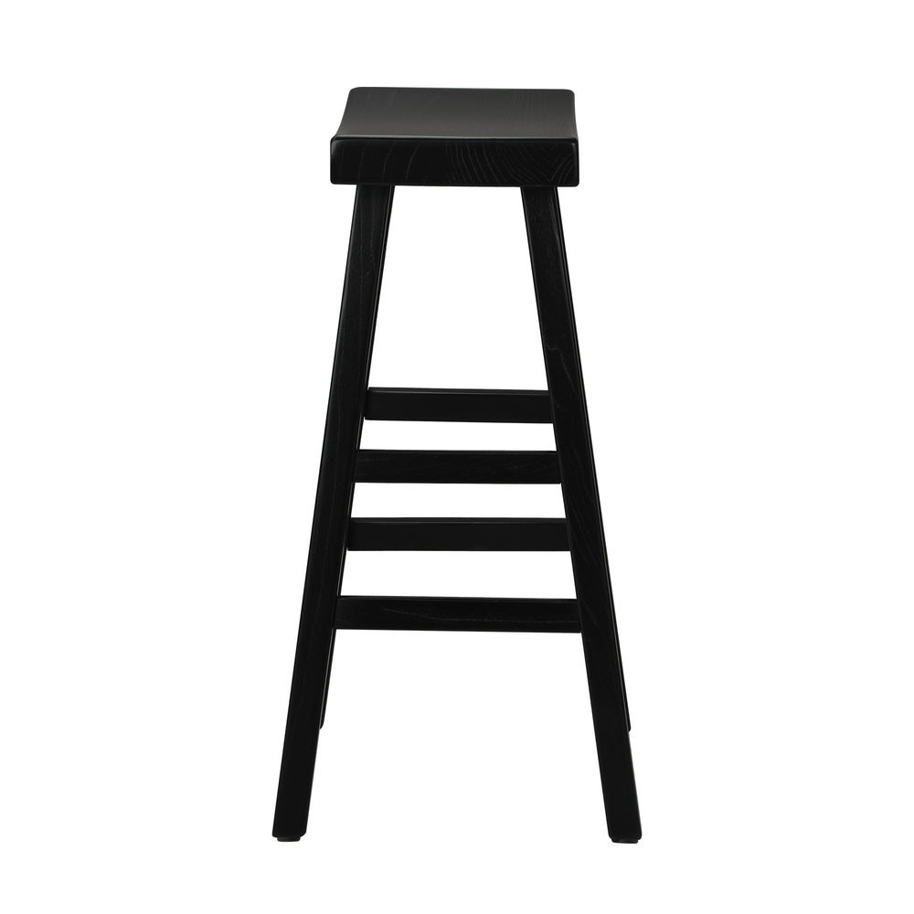 Oikiture Bar Stools Wooden Counter Chairs Black