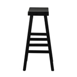 Oikiture Bar Stools Wooden Counter Chairs Black - Top-Down View