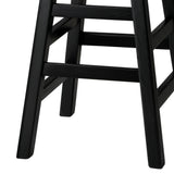 Oikiture Bar Stools Wooden Counter Chairs Black
