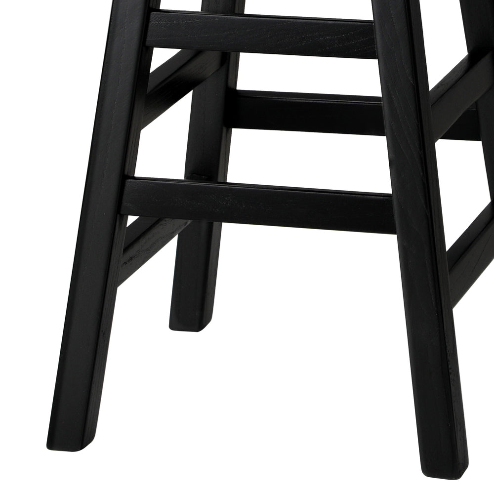 Oikiture Bar Stools Wooden Counter Chairs Black