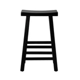 Oikiture 2X Bar Stools Wooden Counter Chairs Black
