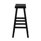 Oikiture 2X Bar Stools Wooden Counter Chairs Black
