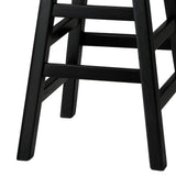 Oikiture 2X Bar Stools Wooden Counter Chairs Black