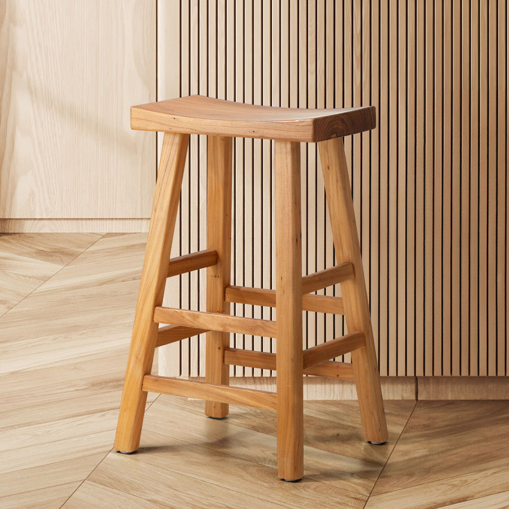 Oikiture Bar Stool Wooden Counter Chairs Natural