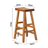 Oikiture Bar Stool Wooden Counter Chairs Natural