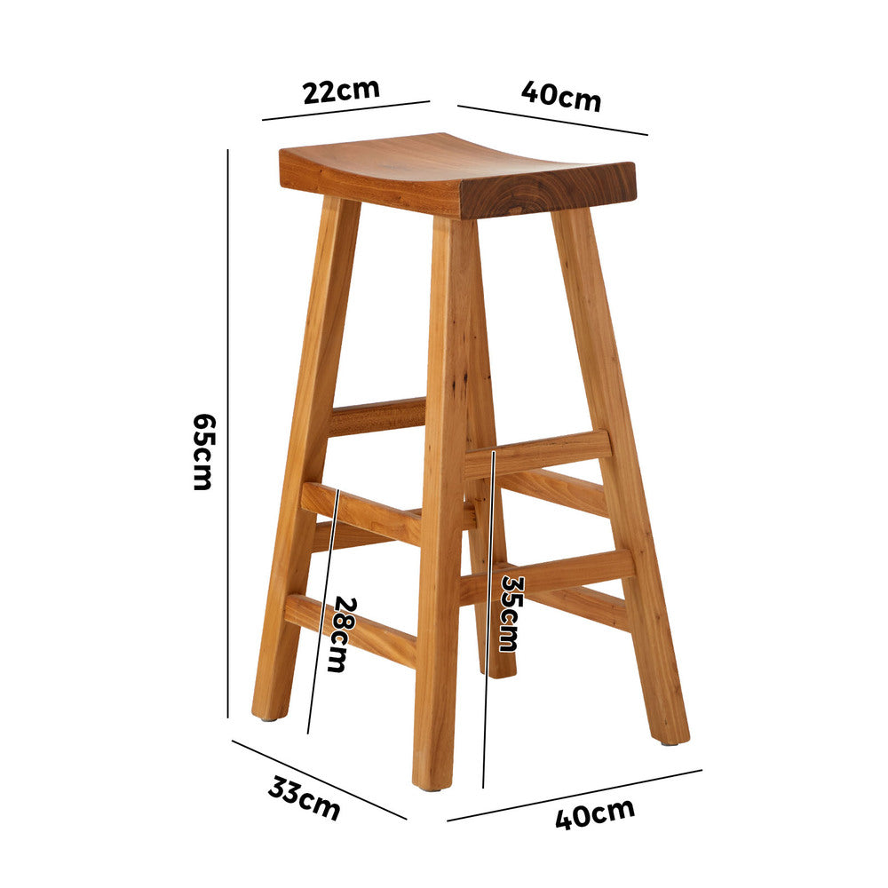 Oikiture Bar Stool Wooden Counter Chairs Natural