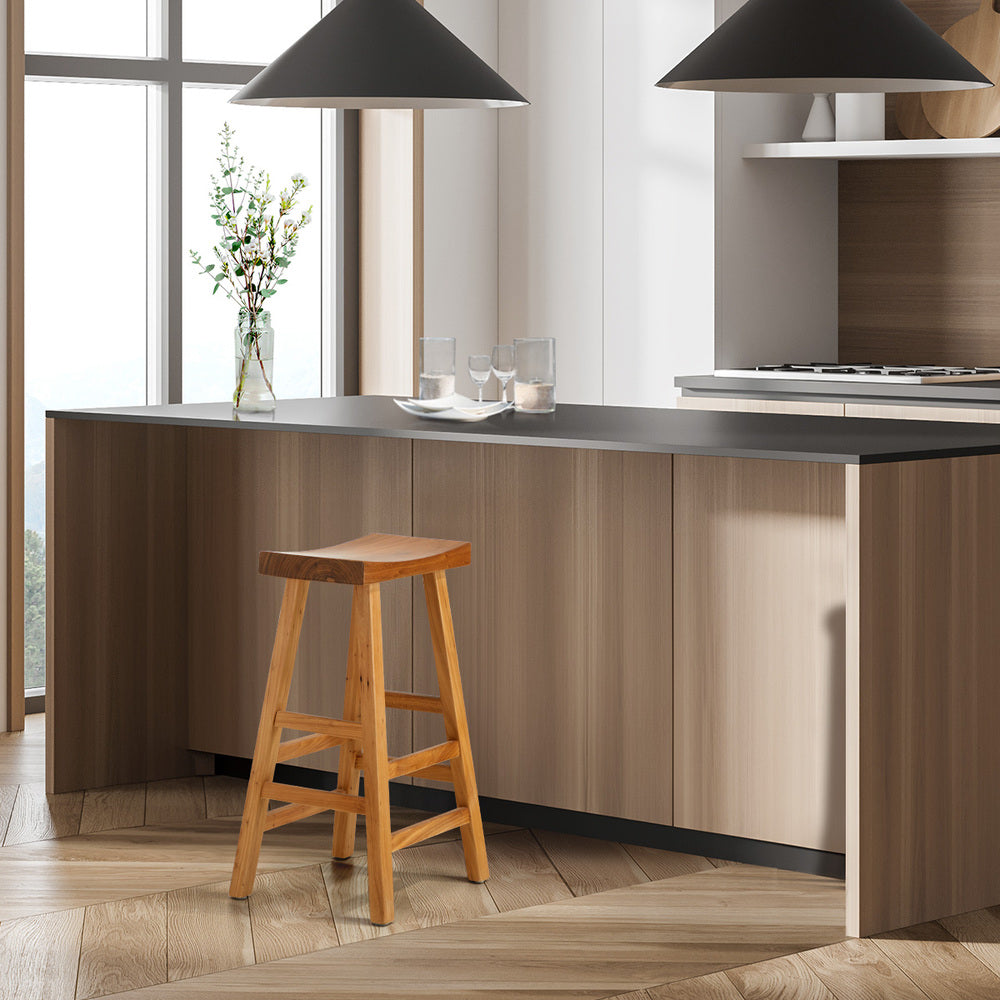 Oikiture Bar Stool Wooden Counter Chairs Natural