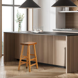 Oikiture Bar Stool Wooden Counter Chairs Natural - Top-Down View