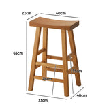 Oikiture 2X Bar Stool Wooden Counter Chairs Natural