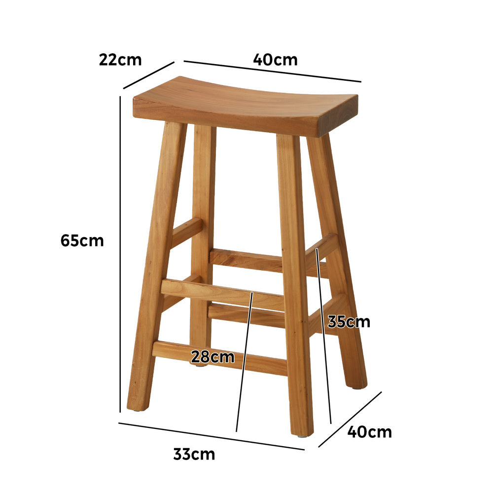 Oikiture 2X Bar Stool Wooden Counter Chairs Natural
