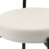 Oikiture 2x Bar Stools Polyester Linen Fabric Beige - Top-Down View