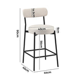 Oikiture 4x Bar Stools Polyester Linen Fabric Beige