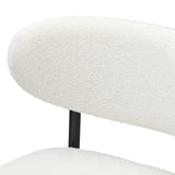 Oikiture 2x Bar Stools Boucle Fabric Black and White