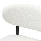 Oikiture 2x Bar Stools Boucle Fabric Black and White - Extra Image