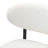 Oikiture 4x Bar Stools Boucle Fabric Black and White - Front View