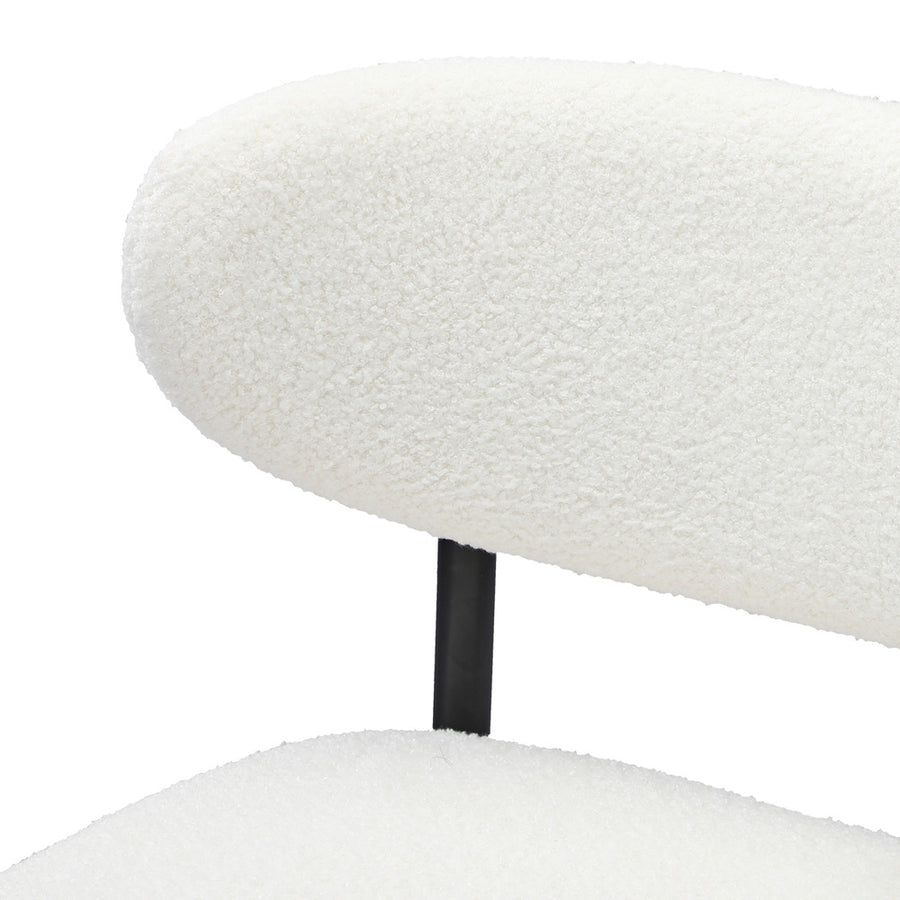 Oikiture 4x Bar Stools Boucle Fabric Black and White, image 2