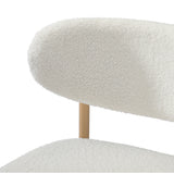Oikiture 4x Bar Stools Boucle Fabric Natural White - Close-Up Angle