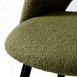 Oikiture 4x Bar Stools Kitchen Counter Stool Boucle Green HORN