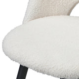 Oikiture 2x Bar Stools Kitchen Counter Stool Boucle White HORN