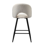 Oikiture 4x Bar Stools Kitchen Counter Stool Boucle White HORN - 45-Degree Angle