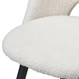 Oikiture 4x Bar Stools Kitchen Counter Stool Boucle White HORN - Side View