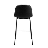 Oikiture 2x Bar Stools Kitchen Dining Chair PU Leather Black