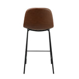 Oikiture 2x Bar Stools Kitchen Dining Chair PU Leather Brown