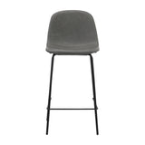 Oikiture 2x Bar Stools Kitchen Dining Chair PU Leather Grey - Extra Image