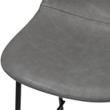 Oikiture 4x Bar Stools Kitchen Dining Chair PU Leather Grey