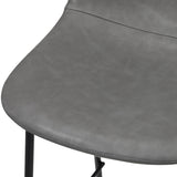Oikiture 4x Bar Stools Kitchen Dining Chair PU Leather Grey - 45-Degree Angle