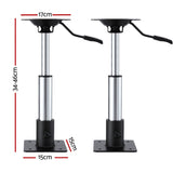 Seamanship Boat Seat Pedestal 34–46cm Adjustable Gas Lift 360 Degrees Swivel 2 Pack - Front View