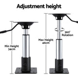 Seamanship Boat Seat Pedestal 34–46cm Adjustable Gas Lift 360 Degrees Swivel 2 Pack - Rear View