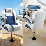 Seamanship Boat Seat Pedestal 34–46cm Adjustable Gas Lift 360 Degrees Swivel 2 Pack - Low Angle