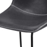 Oikiture 4x Bar Stools Kitchen Stool Metal Leather Grey