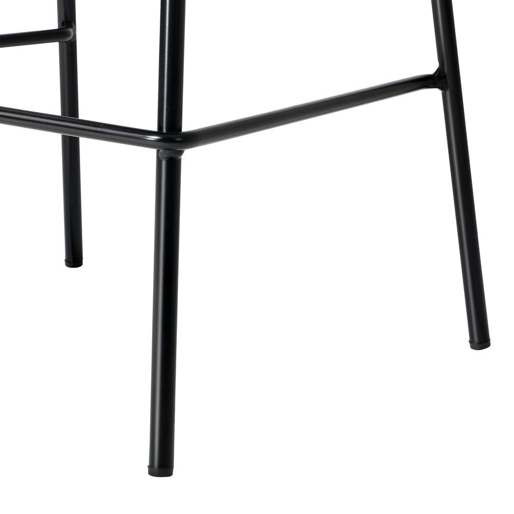 Oikiture 2x Kitchen Bar Stools Dinning Chairs Metal Black
