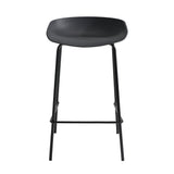 Oikiture Set of 4 Kitchen Bar Stools Metal Black - Top-Down View