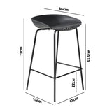 Oikiture Set of 4 Kitchen Bar Stools Metal Black - 45-Degree Angle