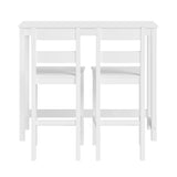 Oikiture 3PCS Bar Table Set Cafe Tables and 2 Stools White - Top-Down View