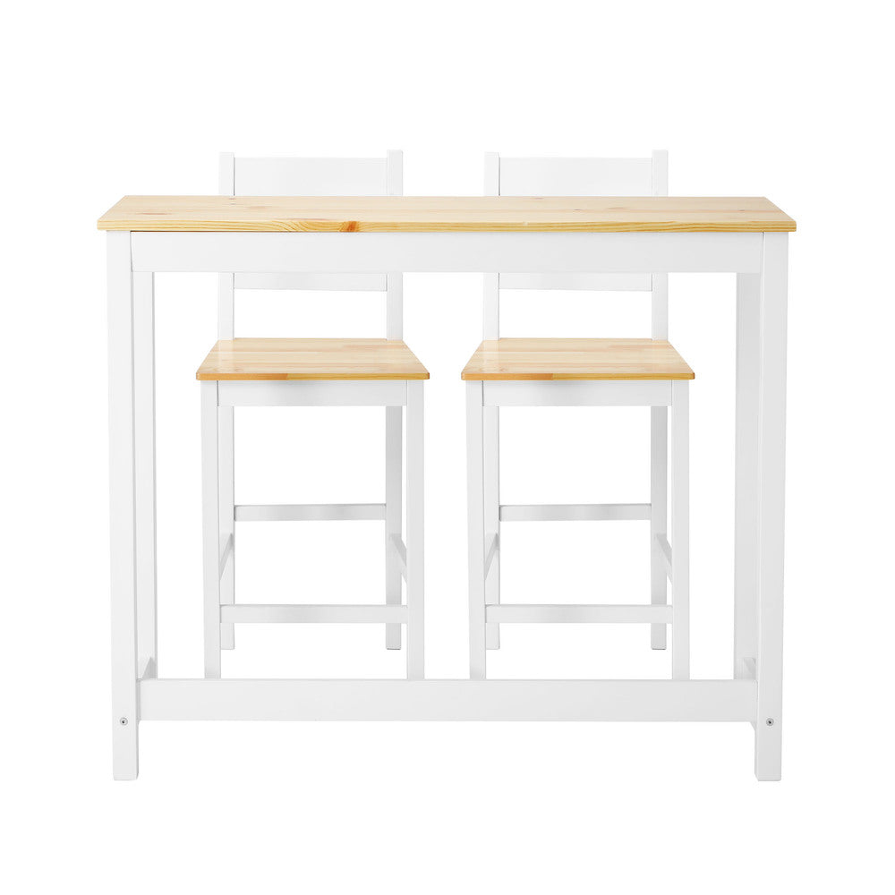 Oikiture 3PCS Bar Set Cafe Table&2 Stools