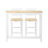 Oikiture 3PCS Bar Set Cafe Table&2 Stools - Extra Image