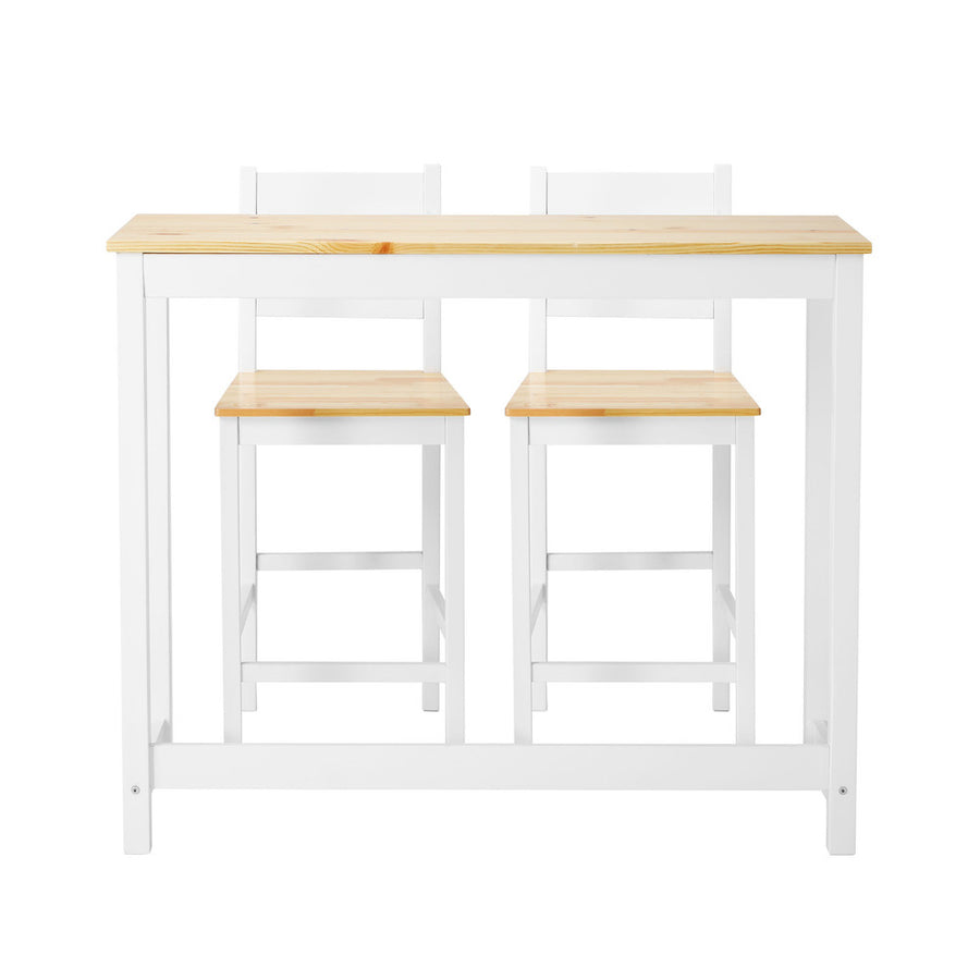 Oikiture 3PCS Bar Set Cafe Table&2 Stools, image 9