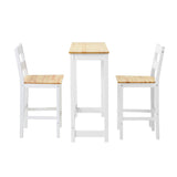 Oikiture 3PCS Bar Set Cafe Table&2 Stools - Close-Up Angle