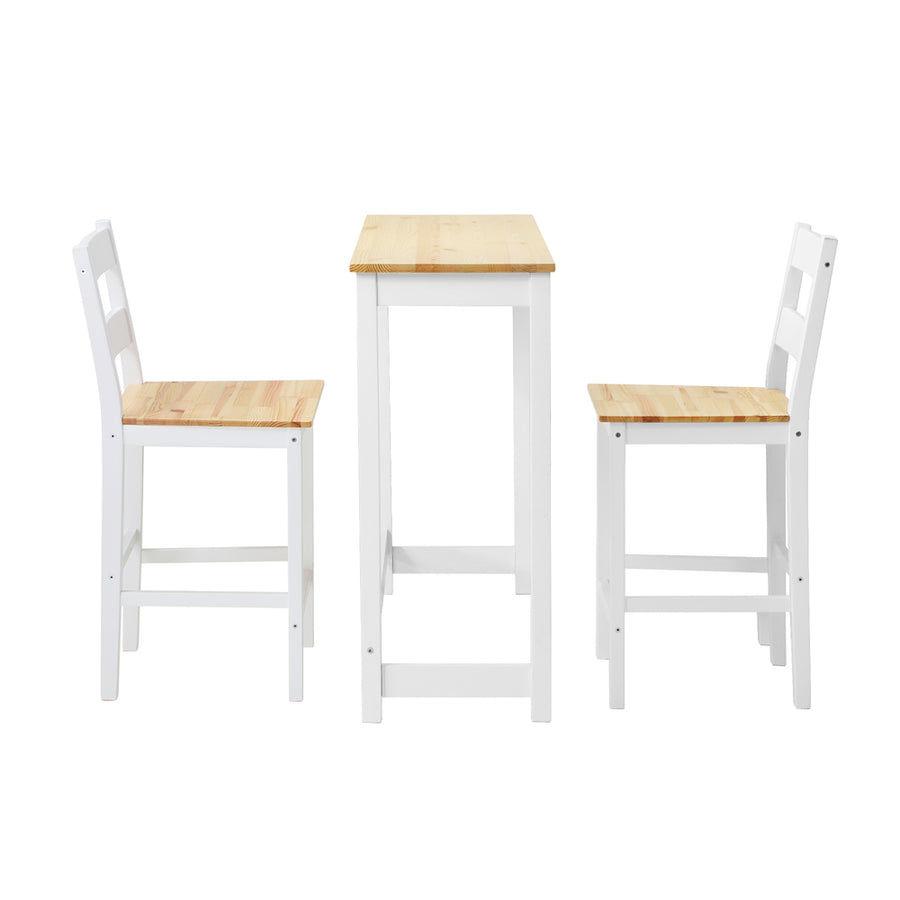 Oikiture 3PCS Bar Set Cafe Table&2 Stools, image 7