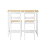 Oikiture 3PCS Bar Set Cafe Table&2 Stools