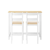 Oikiture 3PCS Bar Set Cafe Table&2 Stools - Low Angle