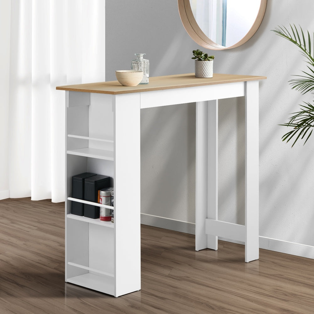 Oikiture Bar Table Dining Storage Shelf Wine Rack