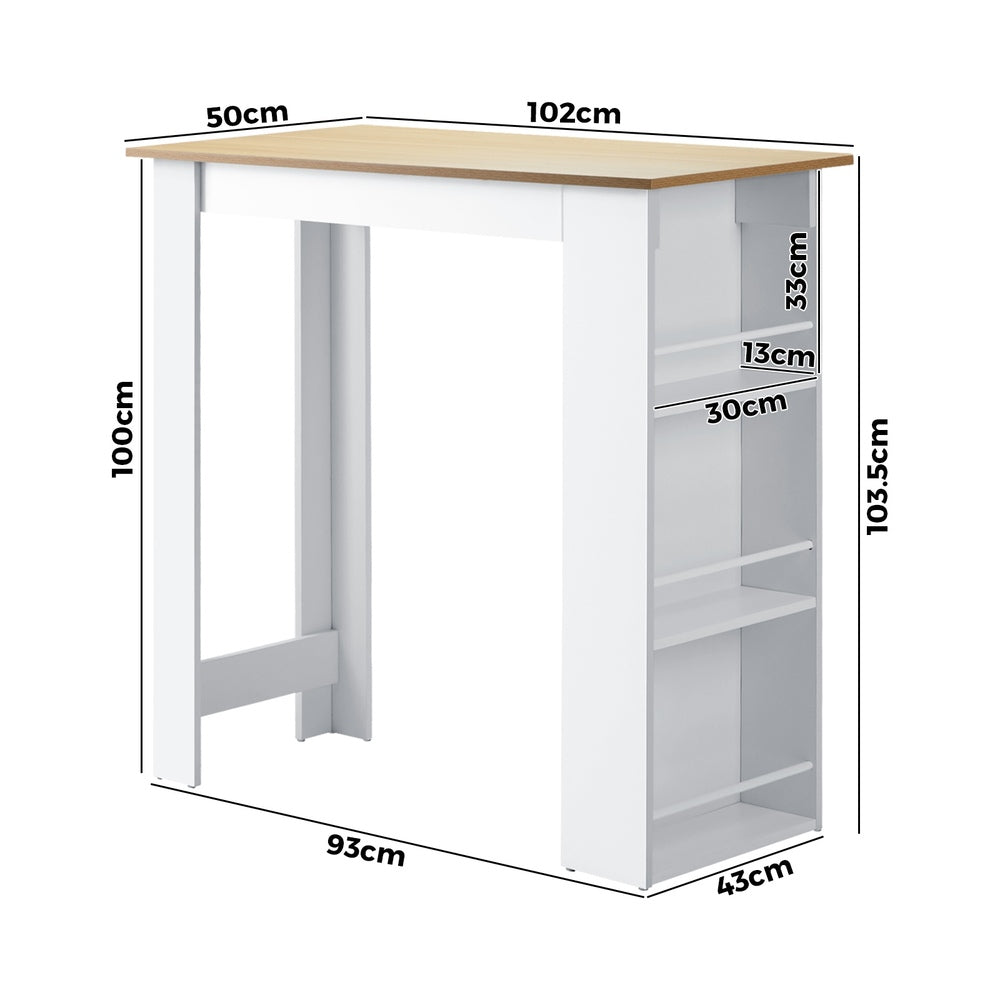 Oikiture Bar Table Dining Storage Shelf Wine Rack