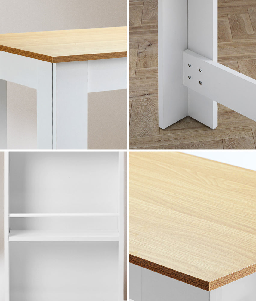 Oikiture Bar Table Dining Storage Shelf Wine Rack