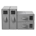 Artiss Bed Sheet Organisers Box Set 4Pcs Storage King Size Bedding Foldable Grey